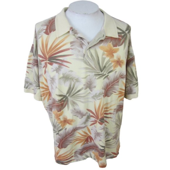 Caribbean Joe Shirts Caribbean Joe Men Hawaiian Polo Shirt Floral